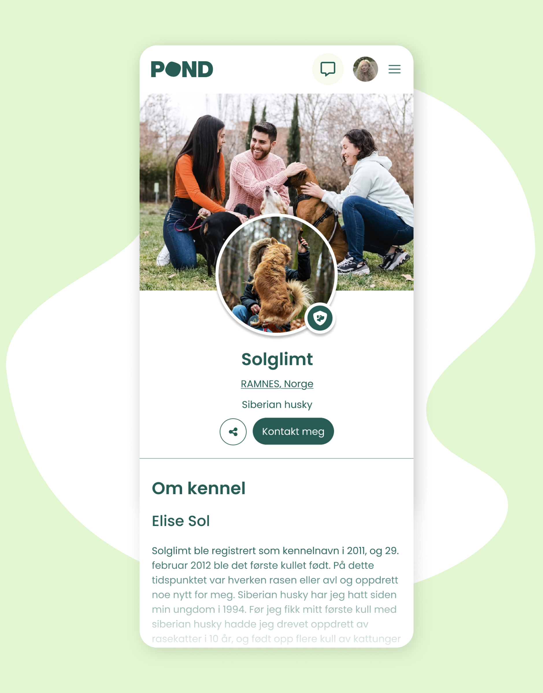 Kennelprofil - Din egen hjemmeside på Pond